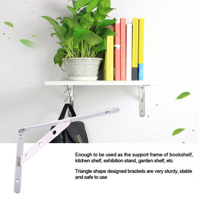 

1 Pair Stainless Steel -Shaped Wall-Mounted Shelf Brackets Support Frame Home Hardware Wall Shelf SupportShelf Bracket