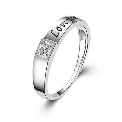 

1Pc fashion couple ring wedding ring men&women letter design adjustable opening male