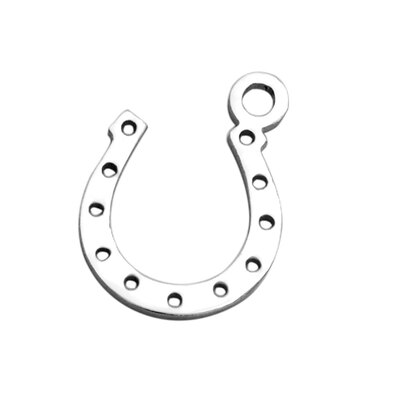 

304 Stainless Steel Charms Horse Shoe Stainless Steel Color 135x97x1mm Hole 15mm
