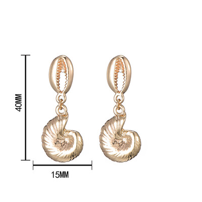 

2019 Fashion Shell Earrings For Women Summer Vocation Sea Beach Drop Earring Vintage Gold Long Earrings Female Boho Jewelry