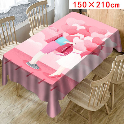 

Toponeto Valentines Tablecloth Print Rectangle Table Cover Holiday Party Home Decor