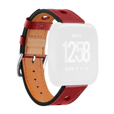 

Leather Porous Breathable Wrist Strap Bracelet Watch Band for Fitbit Versa
