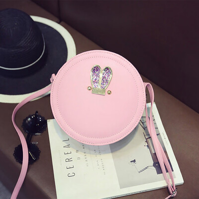 

Tailored Fashion Women Single Shoulder Rabbit Ears Small Circular Bag Texture Zipper Bag