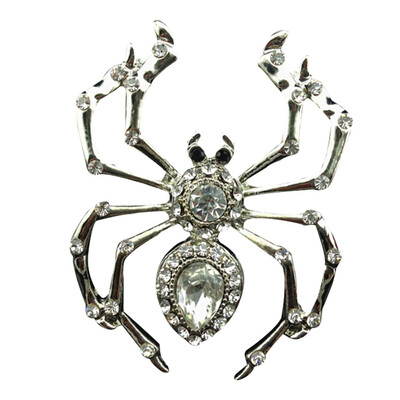 

New Large Gold Spider Pin Brooch Badge Diamante Crystal Party Broach Gift