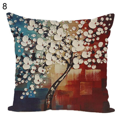 

Flower Plant Painted Throw Pillow Case Cushion Cover Sofa Bed Car Office Decor