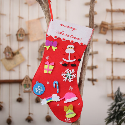 

〖Follure〗Christmas Decorations DIY Red Christmas Stocking Hanging Socks Non-Woven