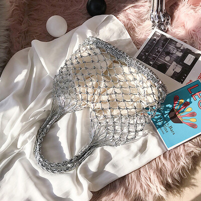 

Tailored Fashion Women Retro Weave Hollow Out Bucket Bag Travel Beach Bag Handle Bag