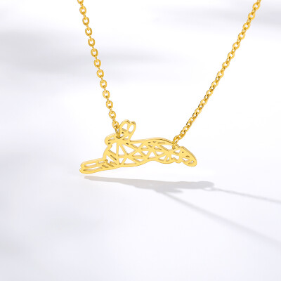 

Trendy Rabbit Necklace Women Gold Silver Stainless Steel Bunny Charm Pendant Necklaces Female Fashion Animal Jewelry Collares