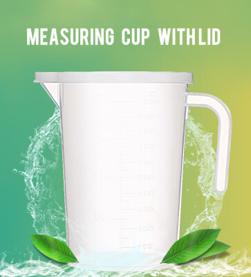 

1000ml Transparent PP Resin Measuring Cup with Handle&Lid for Kitchen or Laboratory Use Counting Cup Measuring Cup