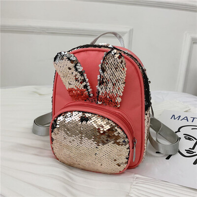 

Rabbit Ears Backpack Sequin Cute Cartoon Bag Children Kids School Gift
