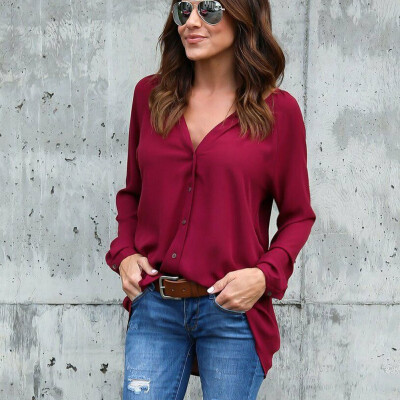 

Fashion Womens Ladies Long Sleeve Loose Blouse Casual Shirt Summer Tops T-Shirt