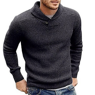 

Mens Winter Warm Knitted Long Sleeve Jumper Slim Pullover Outwear Sweatshirts