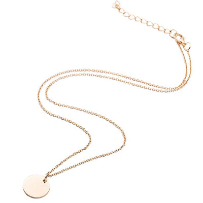 

Women Simple Small Wafer Necklaces Temperament Chokers Chain