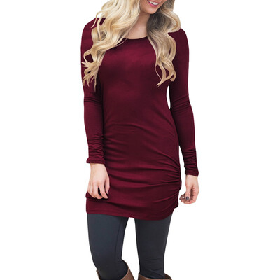

Lengthened Hem Side Pleated Tops