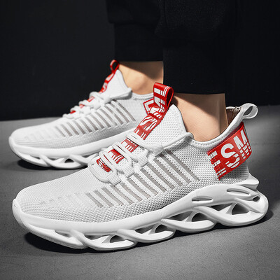 

New flying woven sneakers Korean fashion trend wild mens shoes single net breathable casual running shoes