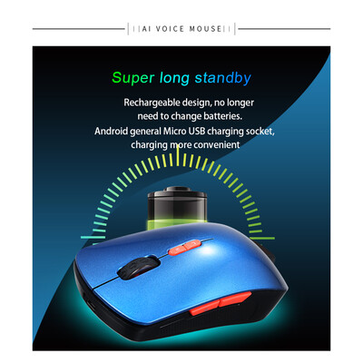 

AI International Voice Mouse Wireless Translation Mice English Chinese Translator Voice Type Speech SearchBlue