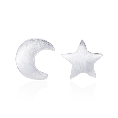 

1 Pair Fashion Irregular Stainless Steel Star Month Stud Earring For Women