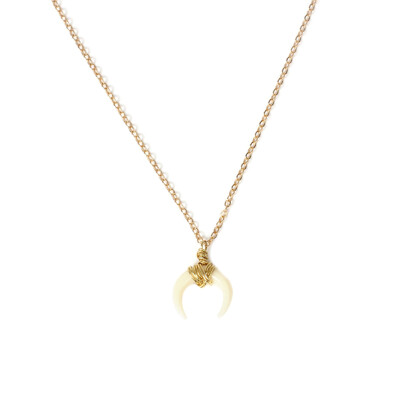 

Necklace Carved Bone Necklace Downward Facing Crescent Necklace Horn necklace
