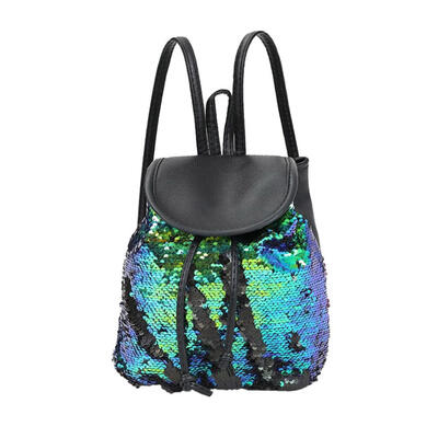 

Fashion Girls Sequins Backpack Preppy Schoolbags Drawstring Shoulder Bag