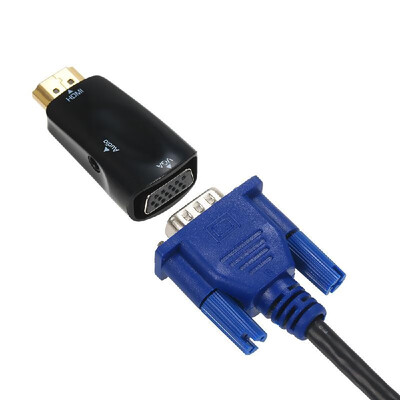 

Gold-plated HD to VGA Adapter Converter Dongle 1080P Male to Female with 35mm Audio Output Power-free for Xbox PS3 Laptop PC Proj