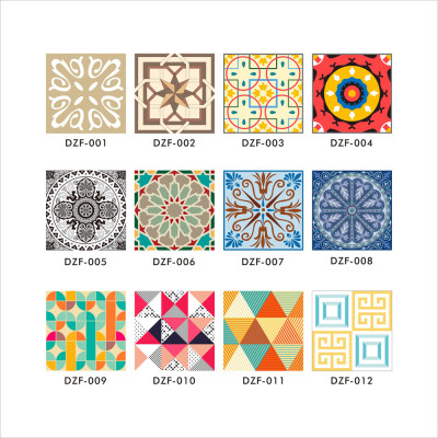 

〖Follure〗12Pcs Decorative Tile Stickers Simulation Tile Stickers Fashion Tile Stickers