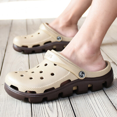 

Summer bald slippers mens sandals seaside beach cave shoes mens sandals anti-slip soft sole half slippers
