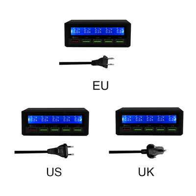 

Intelligent USB Quick Charge 5 Port LCD Display Multifunctional Mobile Phone Fast Wall Chargeur