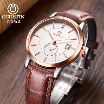 

Augustus OCHSTIN double movement imported movement leather waterproof mens quartz watch mens watch