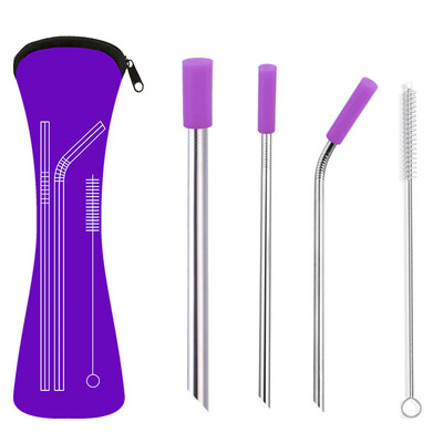 

Anti-scratch Stainless Steel Straw Reusable Metal Drinking Straws Organizer Bags