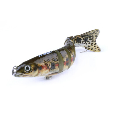 

127CM Mini 3D Artificial Bait False Multi Joint Fish Shape Eco-friendly ABS Plastic Hard Fishing Lure With 2 Treble Hooks