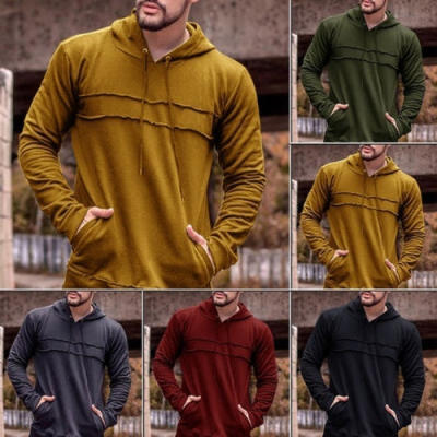 

Men&39s Muscle Pleated Long SleevePullover Tops Hoodie Slim Fit T-Shirt Blouse