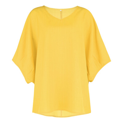 

Womens Summer Casual Tops V-Neck T-Shirt Solid Color Loose Breathable Shirts