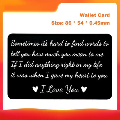 

Personalized Metal Wallet Card Aluminum Engraved Wallet Inserts Gifts for HusbandWife BoyfriendGirlfriend