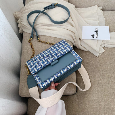 

Leisure bag women 2019 new Korean version of Joker shoulder bag fashion chain slung small square bag tide