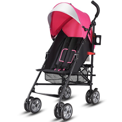 

Folding Lightweight Baby Toddler Umbrella Travel Stroller-Pink