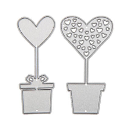 

2pcs Love Flowerpot Cutting Dies Stencil Scrapbook Embossing DIY Album Card