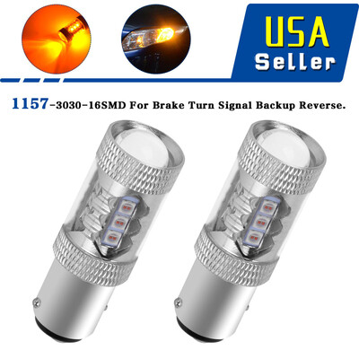 

4x 1157 AmberYellow Non-Polarity High Power 80W Parking LED Light Bulbs 1142