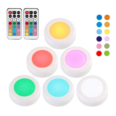 

6 Lights 2 Remote Controllers IR Remote Controller Night Light RGB Multi-color 3M Adhesive Tape 13 colors LED Lamp