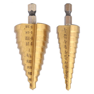 

Greensen 2Pcs Hex Shank High Speed Steel Spiral Step Drill Bit Set 316-78 14--1-38