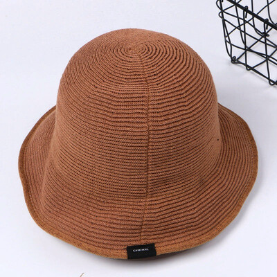 

The hat is a retro art&the childrens spring&summer casual knitted basin cap students fold out the sun-shading cap