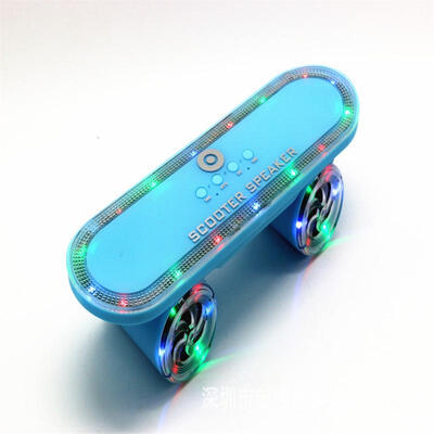 

Skateboard Bluetooth Wireless Scooter Speakers Mobile Audio Mini Portable Speakers With Led Light USB FM TF Slot AUX