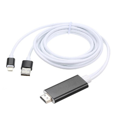 

USB to HDMI HDTV AV Cable Adapter for i-Phone 77Plus6S6Plus5S5 Charging Adapter Cable Silvery