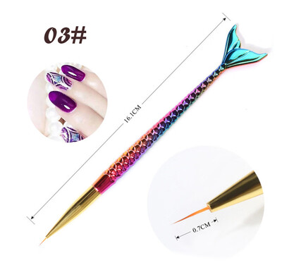 

〖Follure〗Women Mermaid Nail Art UV Gel Carving Pen Brush Liquid Powder DIY