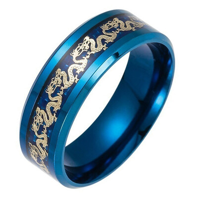 

Fashion Black Dragon Tungsten Carbide Titanium Steel Wedding Rings