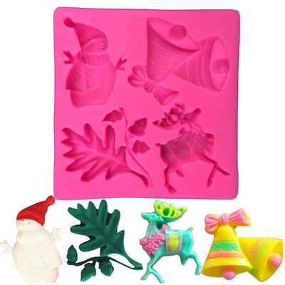 

Gobestart Red Christmas Cake 3D Silicone Stencils Cookie Latte Stencil Coffee Cake Mold