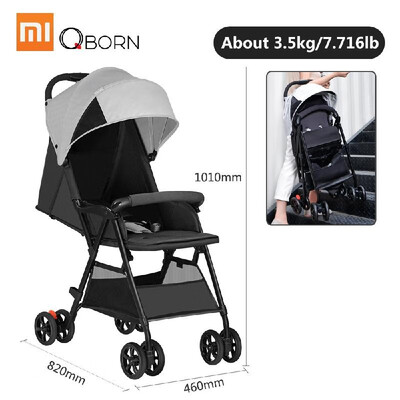 

Xiaomi QBORN Lightweight Folding Stroller Baby Stroller Adjustable Angle Quick Wash 3 Stage Waterproof Canopy Universal Baby Foldi