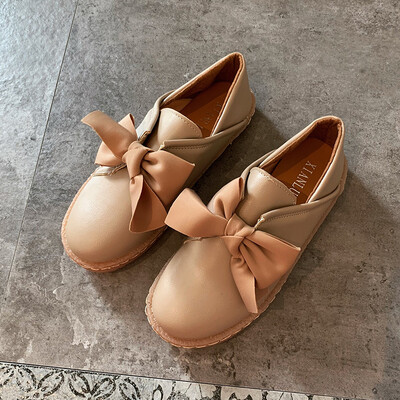 

Flat sole single shoe female autumn Korean version bean shoe Baitie fairy one foot pedal leisure Lefu shoes
