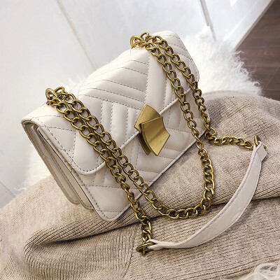 

Net red rhombic chain texture bag female 2019 new Korean version of the wild single shoulder slung fashion simple small square bag