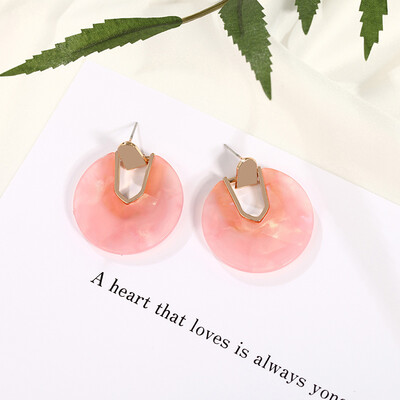 

Womens Earrings Korean Style Metal Geometry Acrylic Vintage Drop Long Earrings Fashion Jewelry Winter 2019 Accesorios Mujer