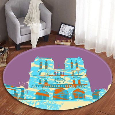 

Gobestart Ancient Church Elements Blanket Round Bathroom carpet 80cm